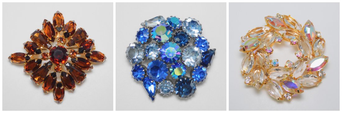 Three Vintage Rhinestone Brooches (1 of 9)