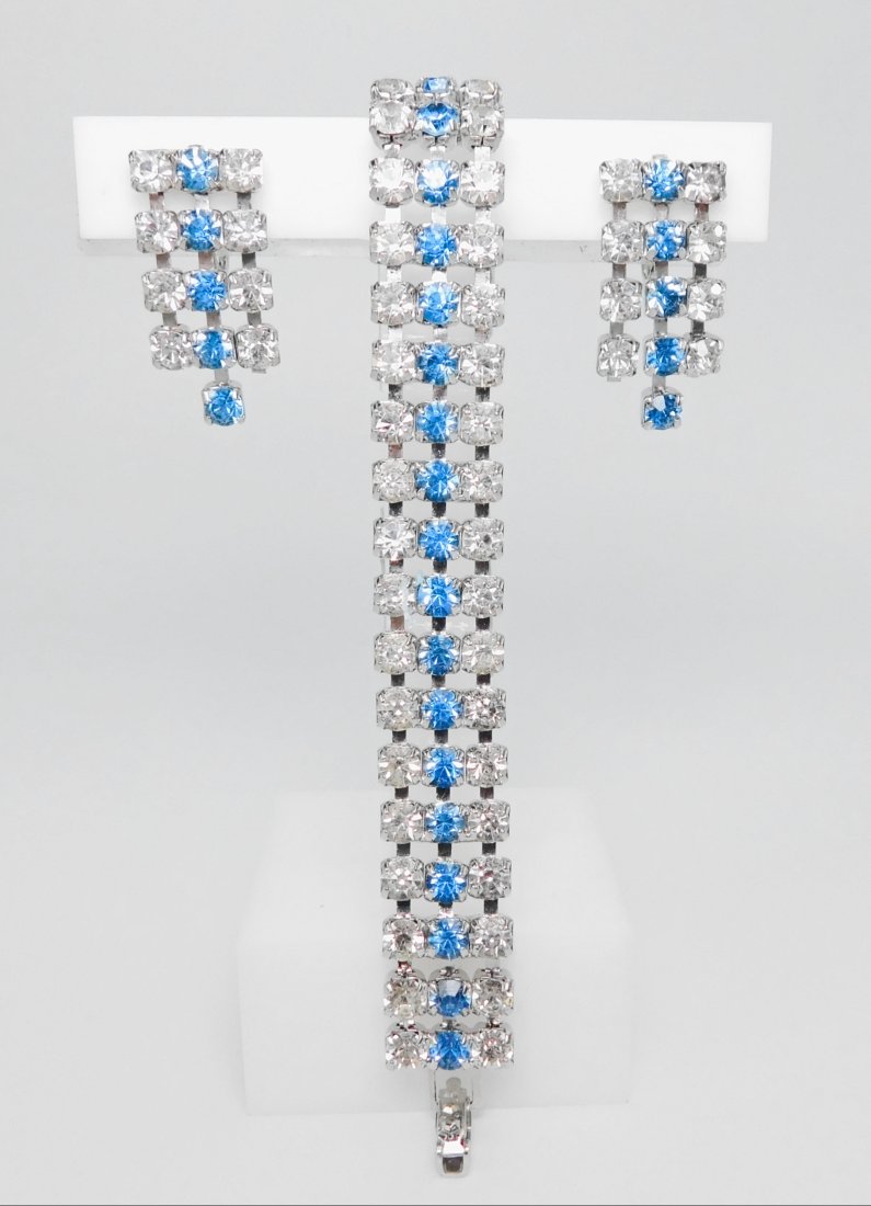 Vintage Rhinestone Bracelet & Earring Set (1 of 6)
