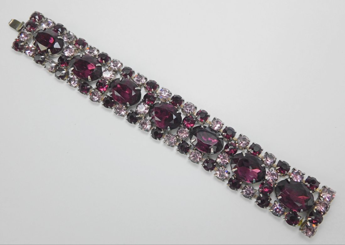 Vintage Amethyst Rhinestone Bracelet (1 of 3)