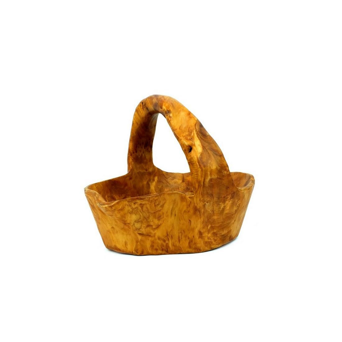 Vintage Hand Carved Teak Wood Basket (1 of 5)