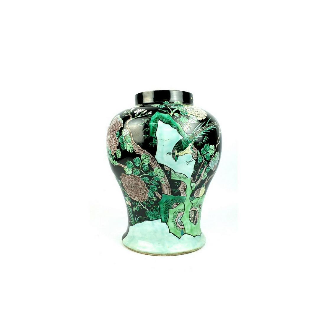 Chinese Famille Noir Vase (1 of 4)