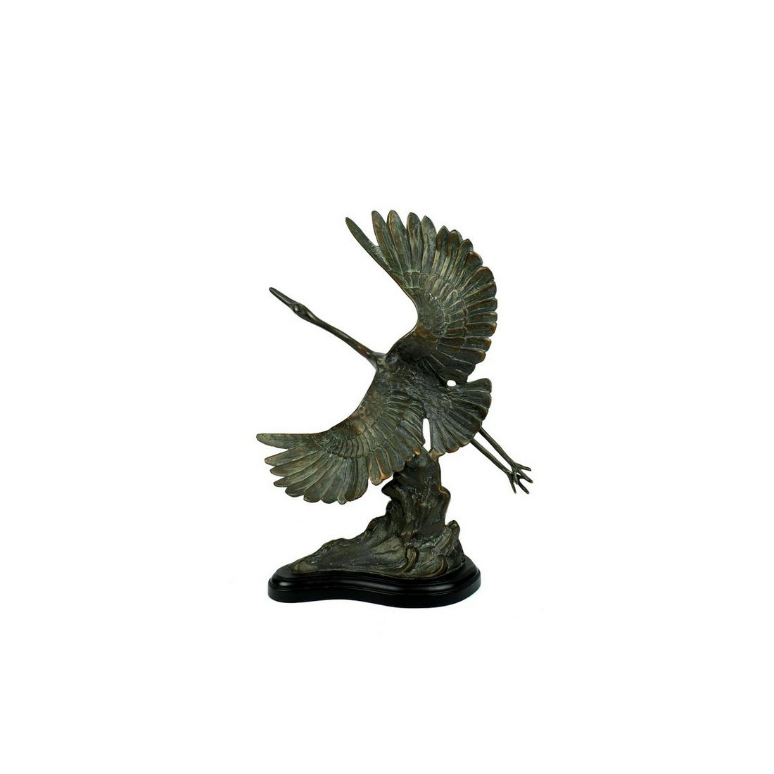 Bronze Flying Crane Sculpture (1 of 4)