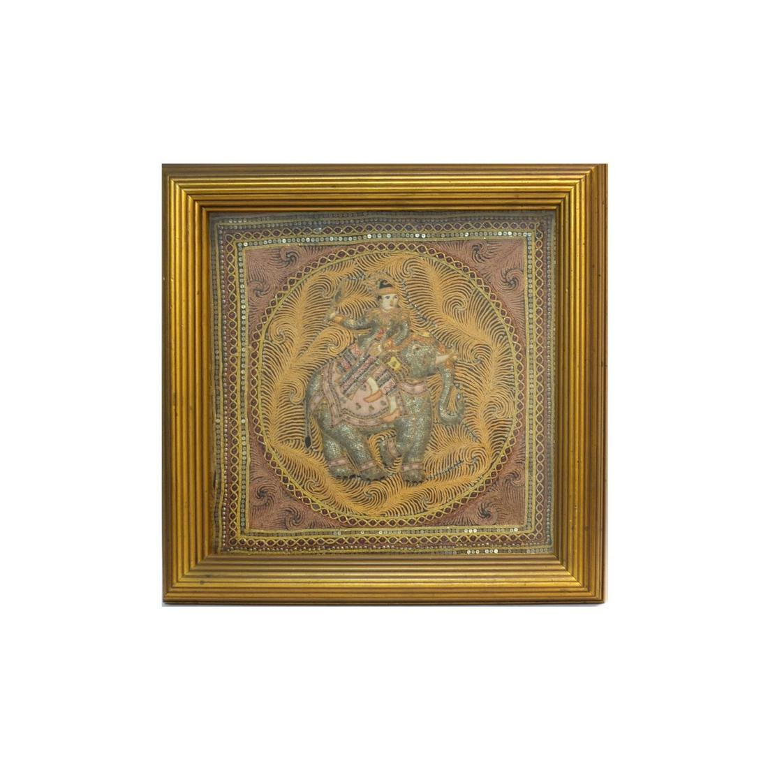 Antique Thai Silk Embroidered Panel (1 of 3)