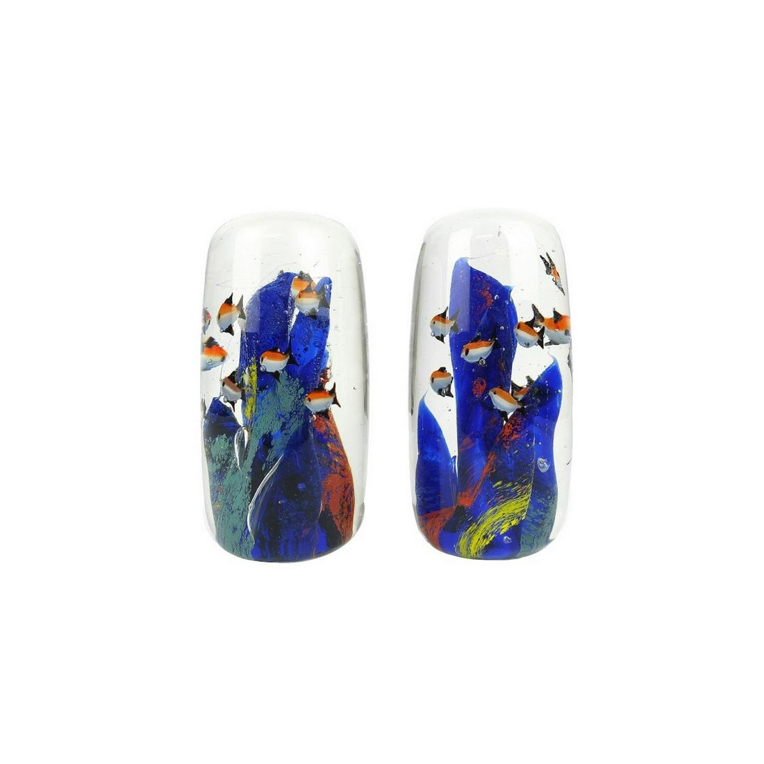 Pair of Murano Aquarium Paperweights (1 of 3)