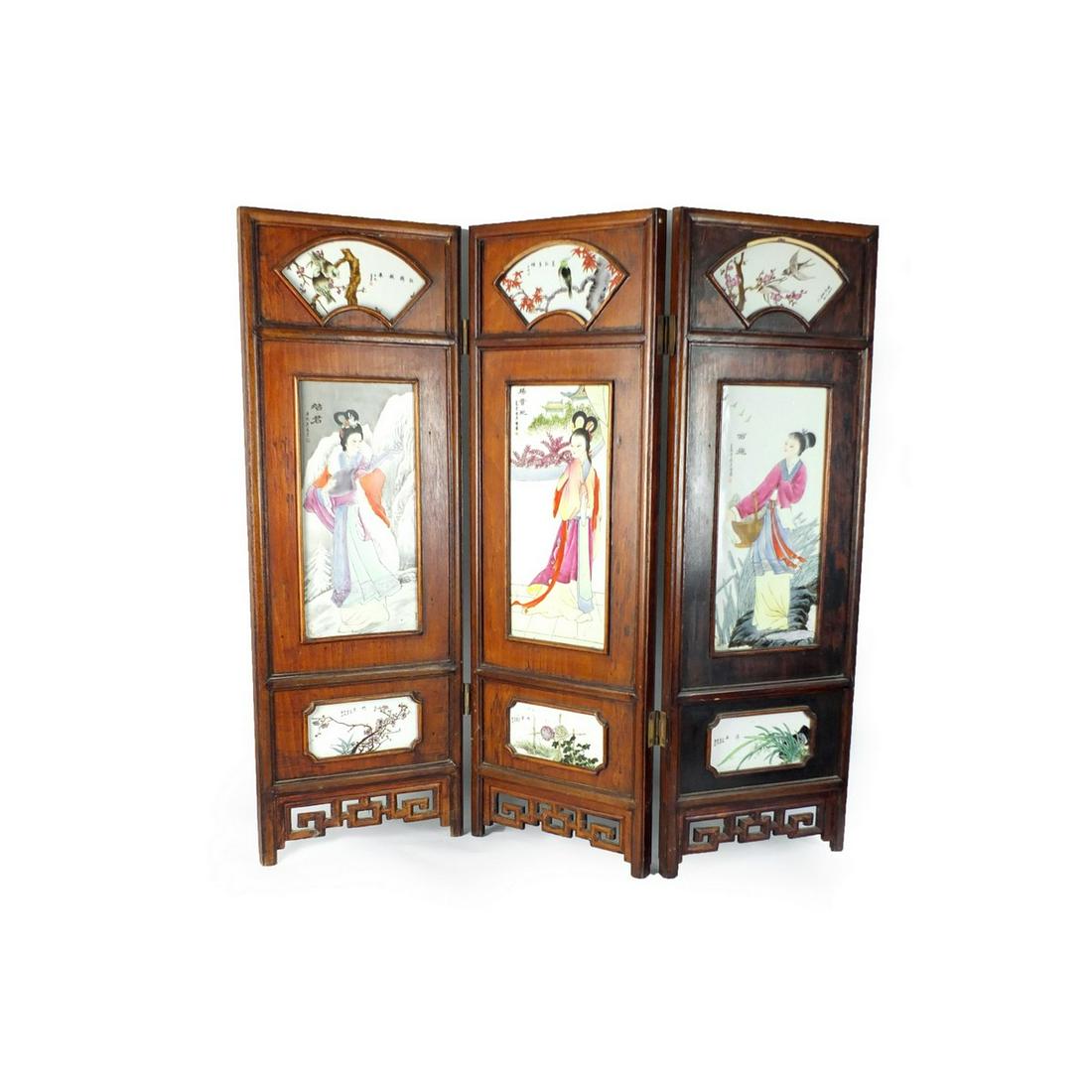 Japanese Screen W/ Inset Plaques (1 of 9)