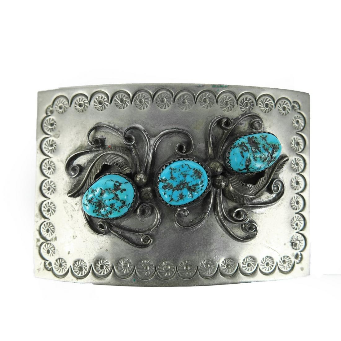Navajo Sterling Belt Buckle (1 of 3)
