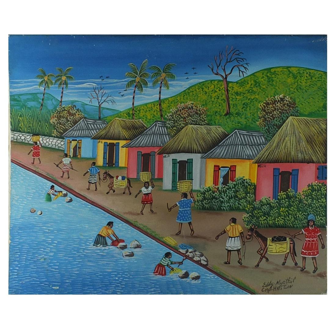 Eddy Myrthie (20th C.) Haitian O/C (1 of 3)
