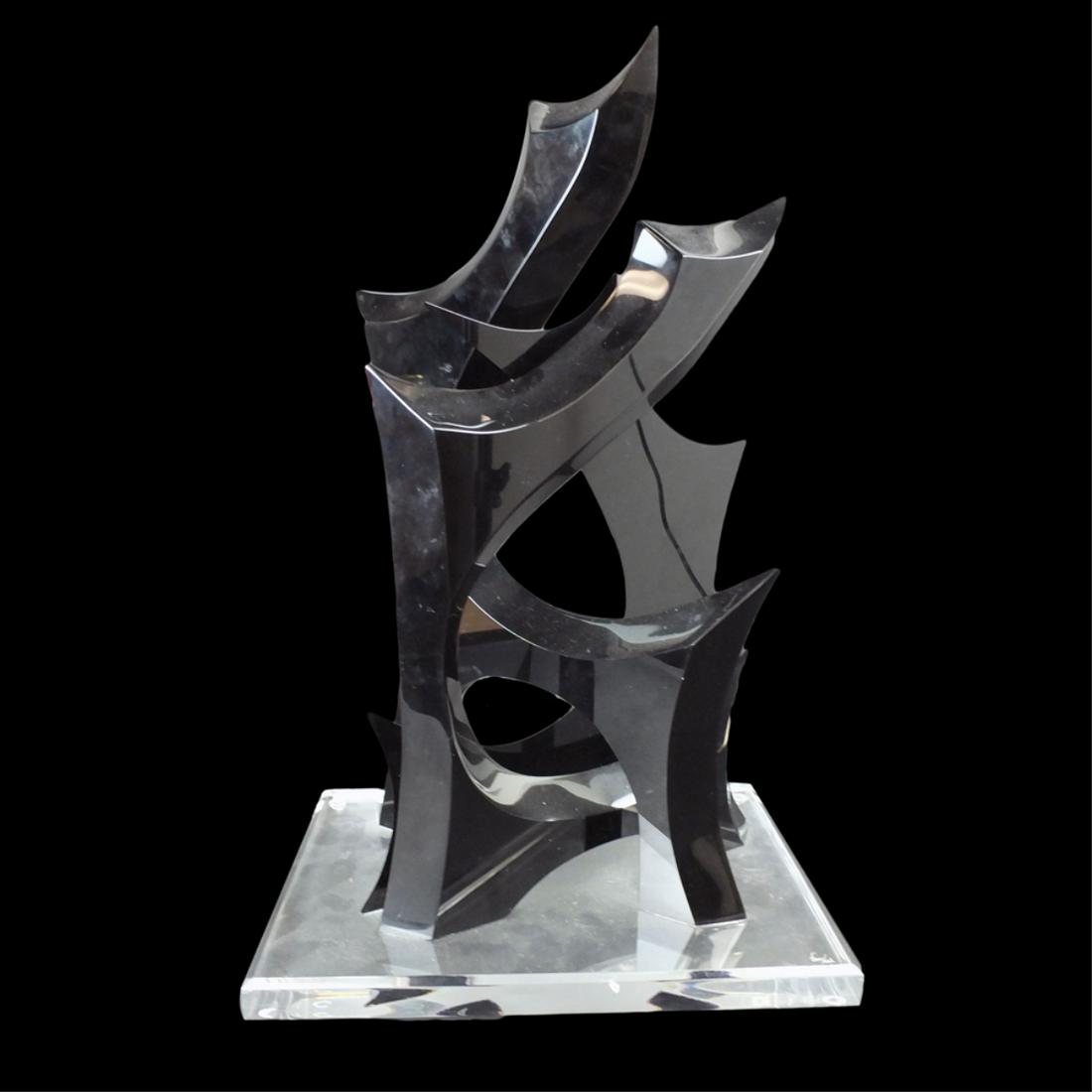 Large Van Teal Lucite Sculpture (1 of 3)