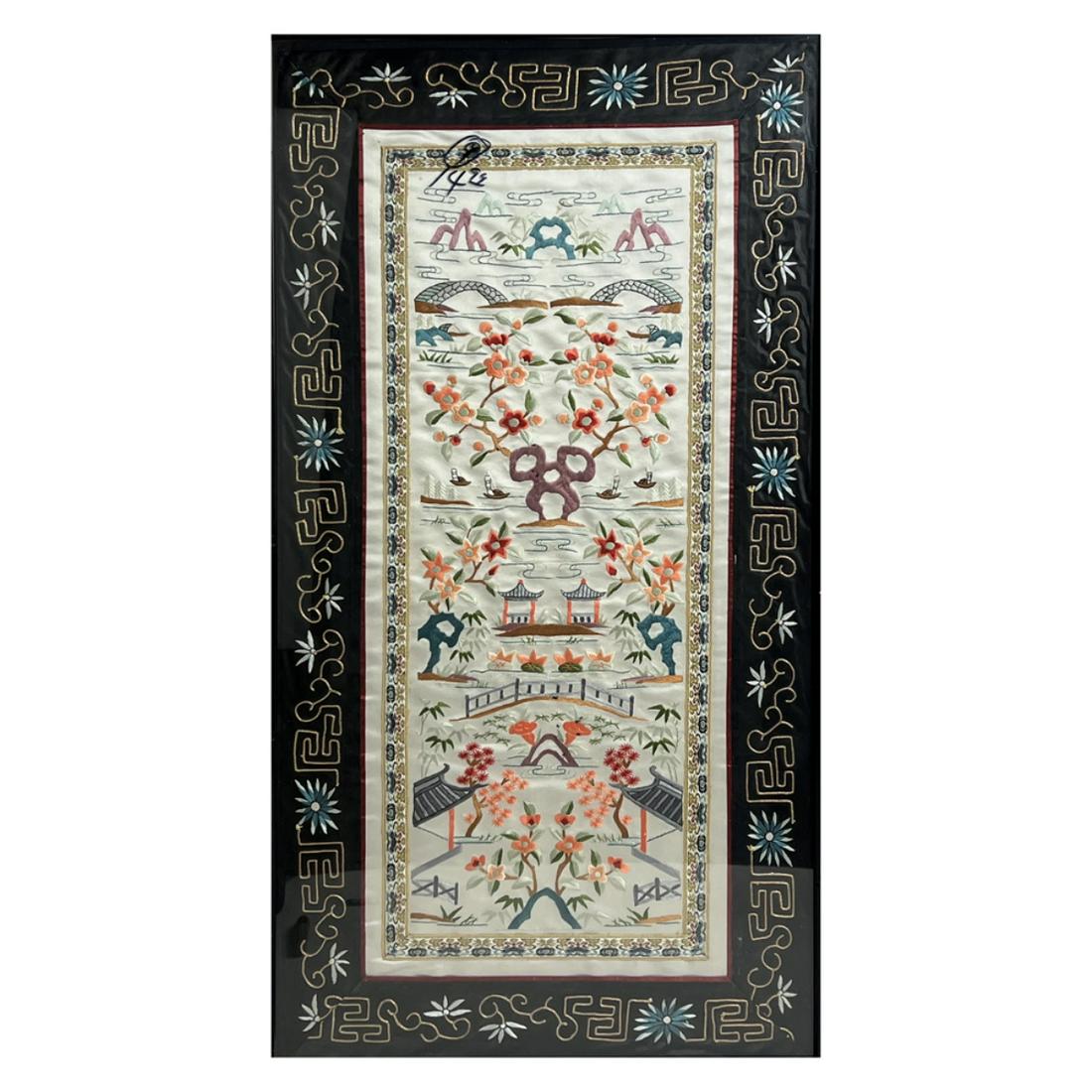 Antique Chinese Silk Embroidered Panel (1 of 6)