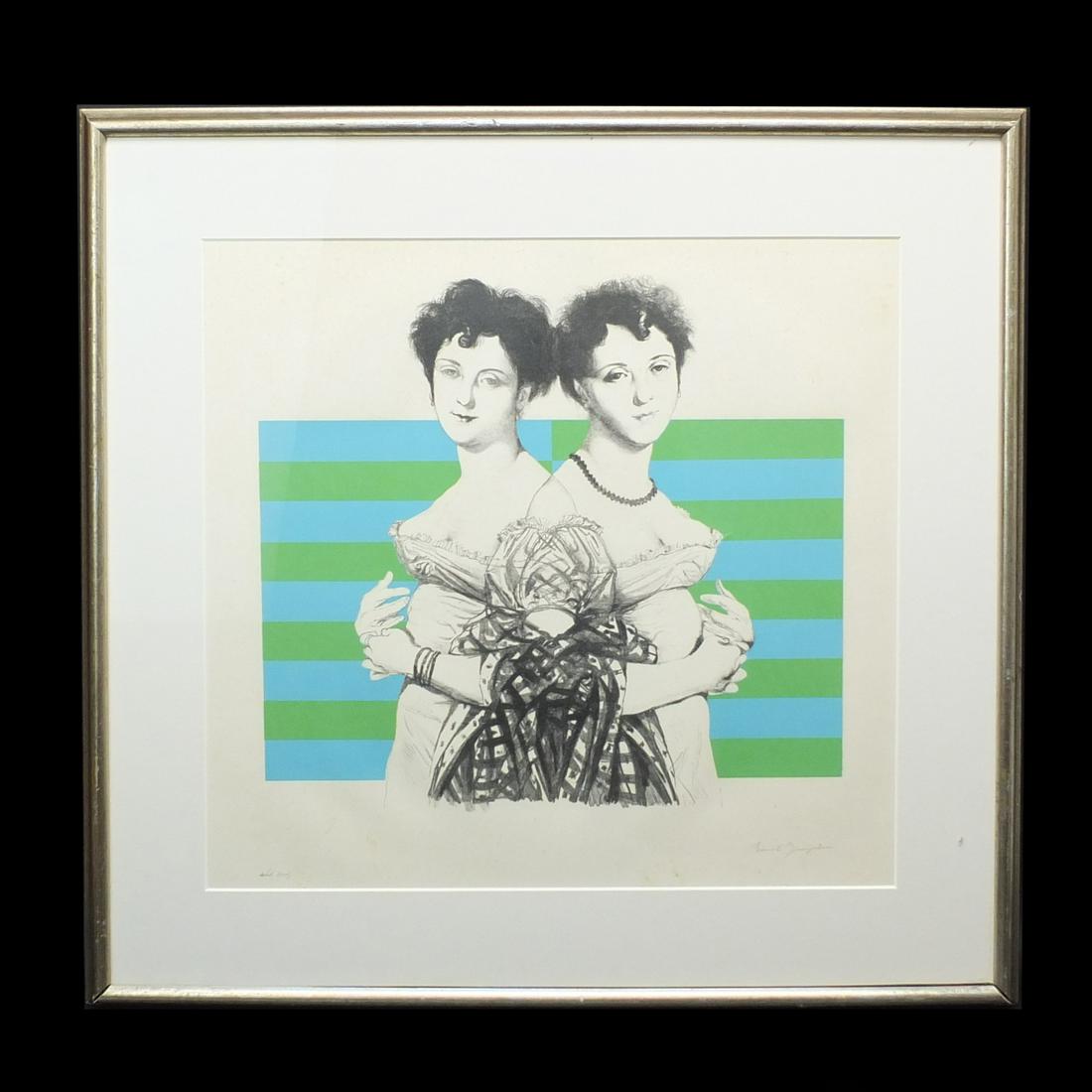 Sante Graziani, American (Born 1920) "Sisters" Artist Proof Mixed Media Screenprint on Paper, Signed (1 of 5)
