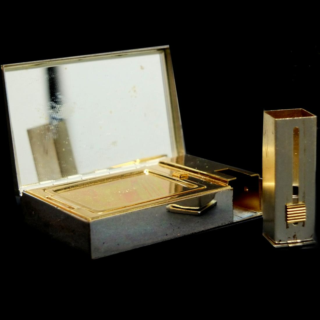 Grouping of Three Vintage Assorted Vanity Items to Include a Mother of Pearl All in One Compact (1 of 7)