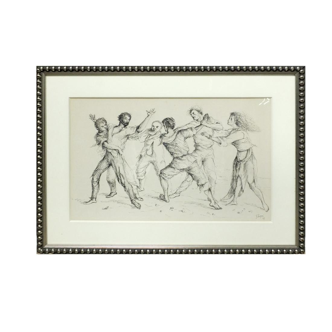 Stanislas Lepri (1905 - 1980) Ink and Wash (1 of 3)