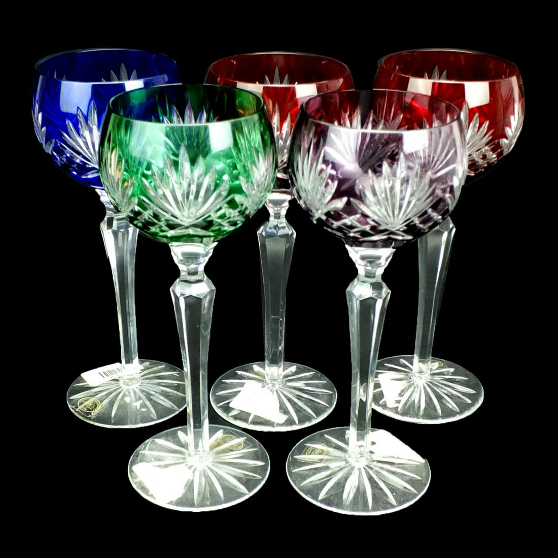 Five Ajka Bohemian Hock Glasses (1 of 4)