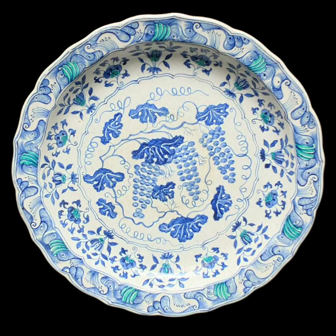 Large 19th C. Ottoman Iznik Faience Charger (1 of 3)