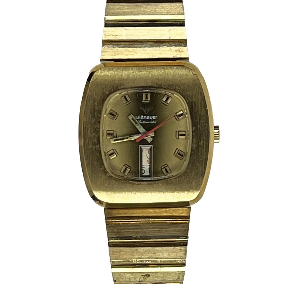 Circa 1970s Wittnauer Super Sport Watch: Circa 1970s Wittnauer Super Sport Stainless Steel Bracelet Watch. New old stock. Automatic movement. Case measures 39mm. Condition: Good running condition. Small scratch to the crystal. Rubbing to the
