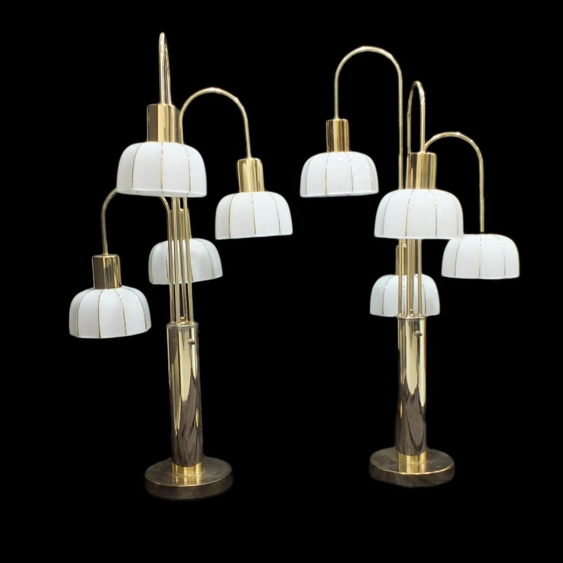 Pair of Mid Century Hollywood Regency Brass Lamps (1 of 4)