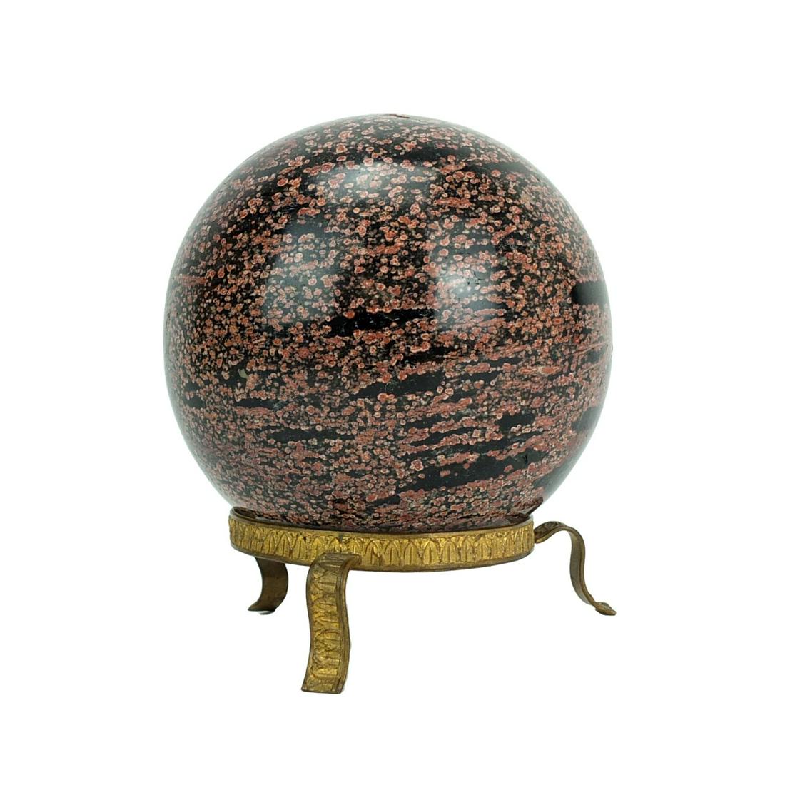 Vintage Ruby Spinel Biotite Sphere: Vintage Ruby Spinel Biotite Sphere. Measures 4-1/4" diam. Condition: Good condition. Estimate 40.00 - 150.00