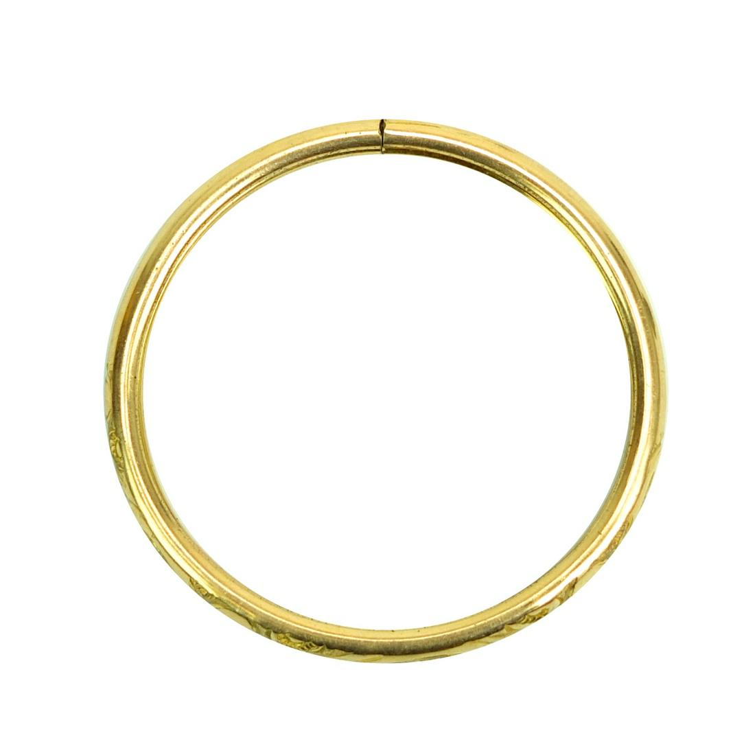 Italian 12 Karat Yellow Gold Bangle Bracelet (1 of 3)