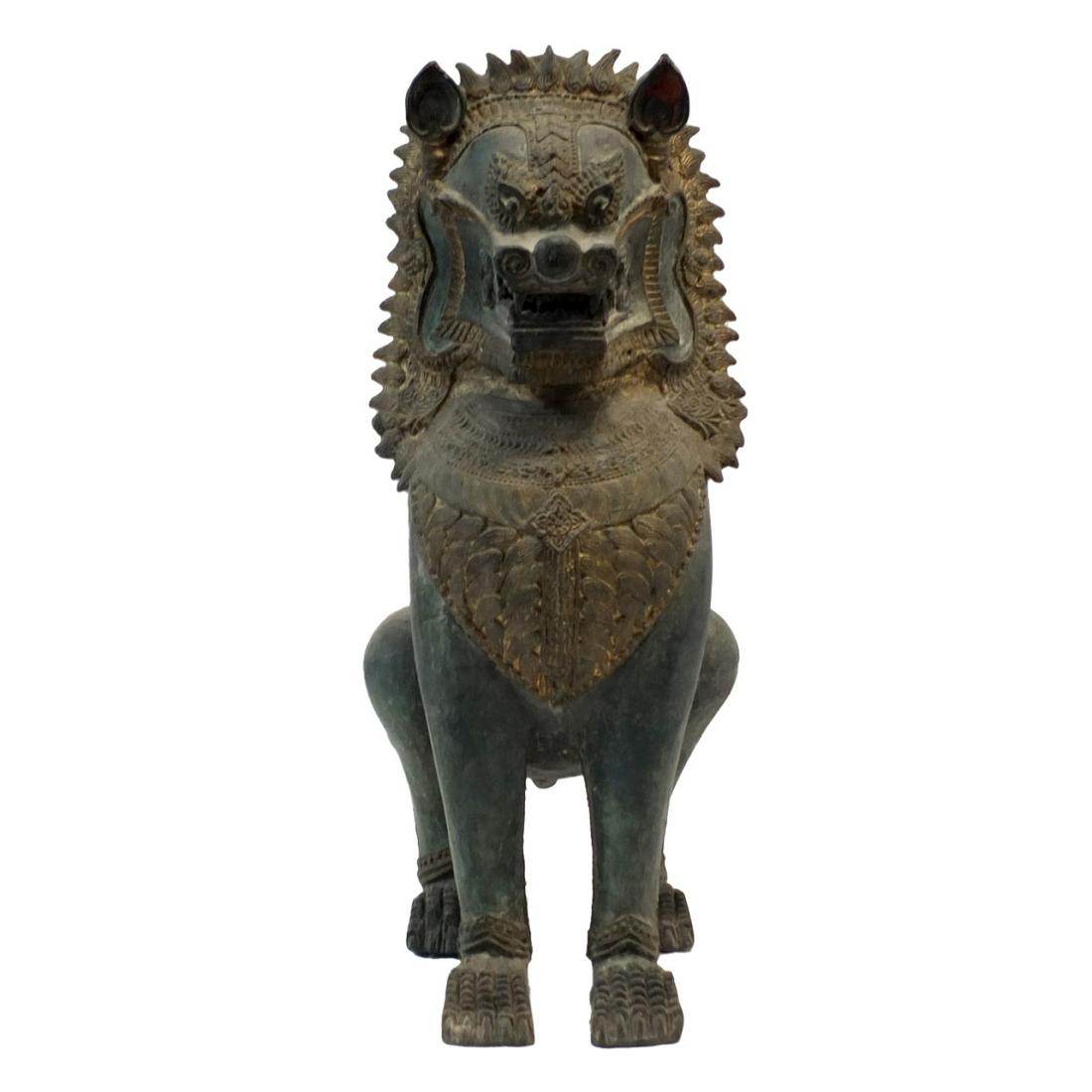 Antique Chinese Bronze Foo Dog Sculpture (1 of 4)