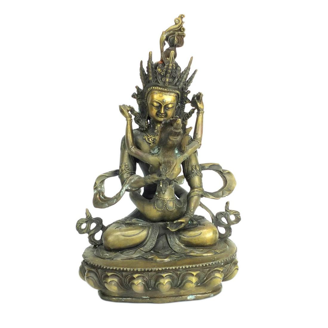 Early 20th C. Tibetan Yab Yum Bronze Sculpture (1 of 6)