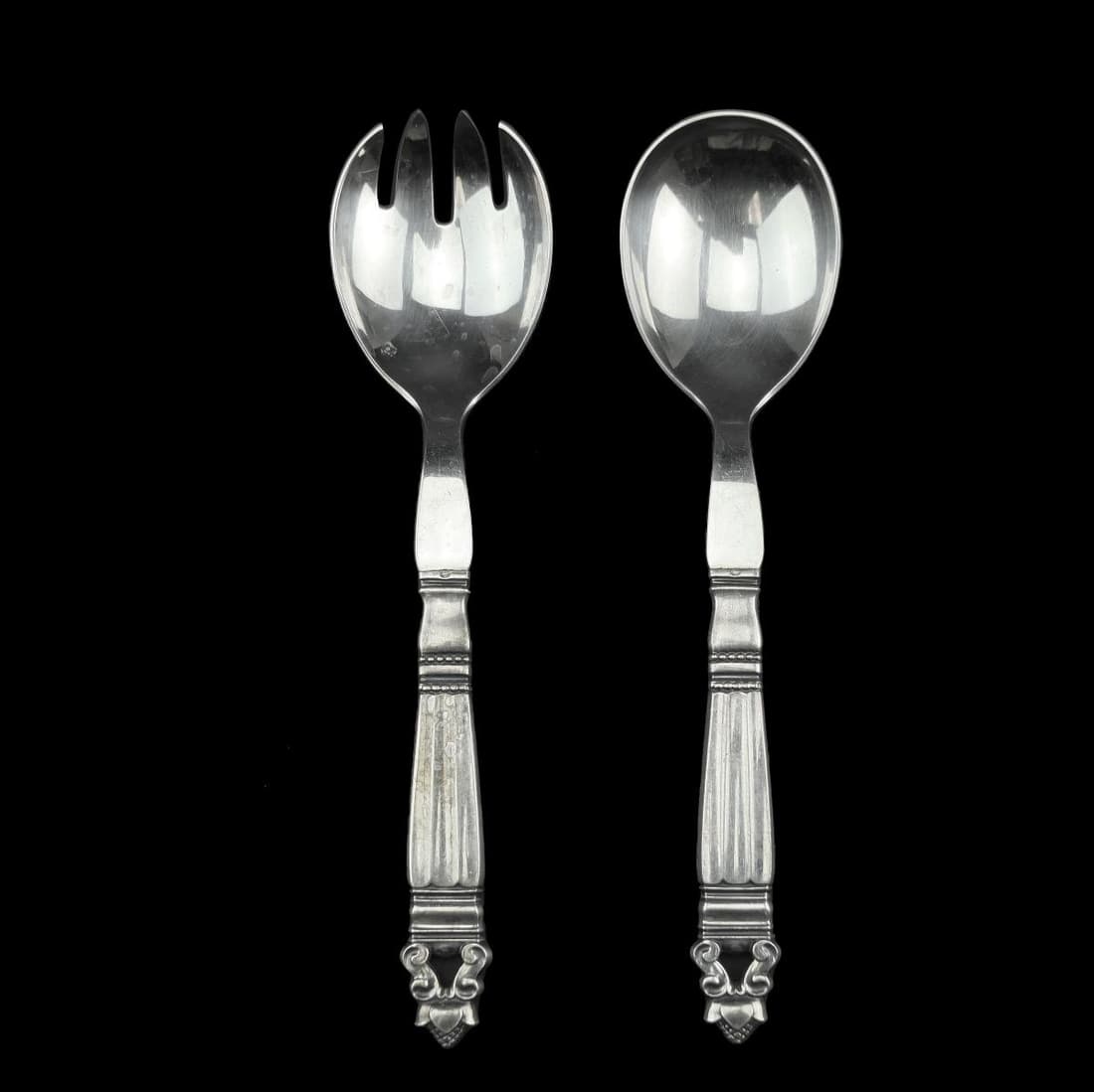 Georg Jensen Sterling Silver Handled Salad Servers (1 of 4)