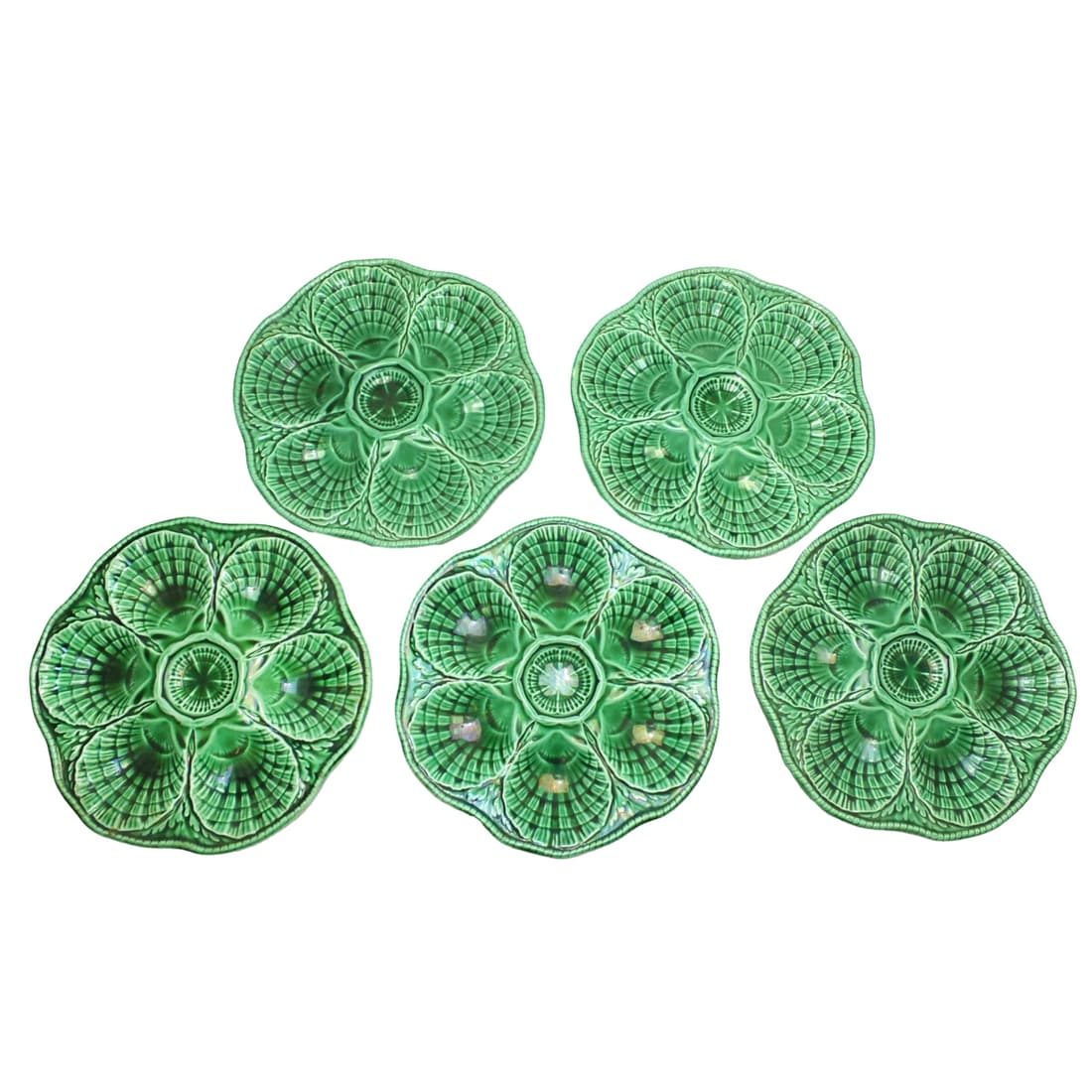 Five Antique Sarreguemines Majolica Plates (1 of 4)