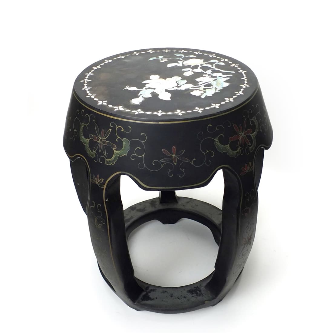 Chinese Black Lacquer Garden Seat (1 of 6)