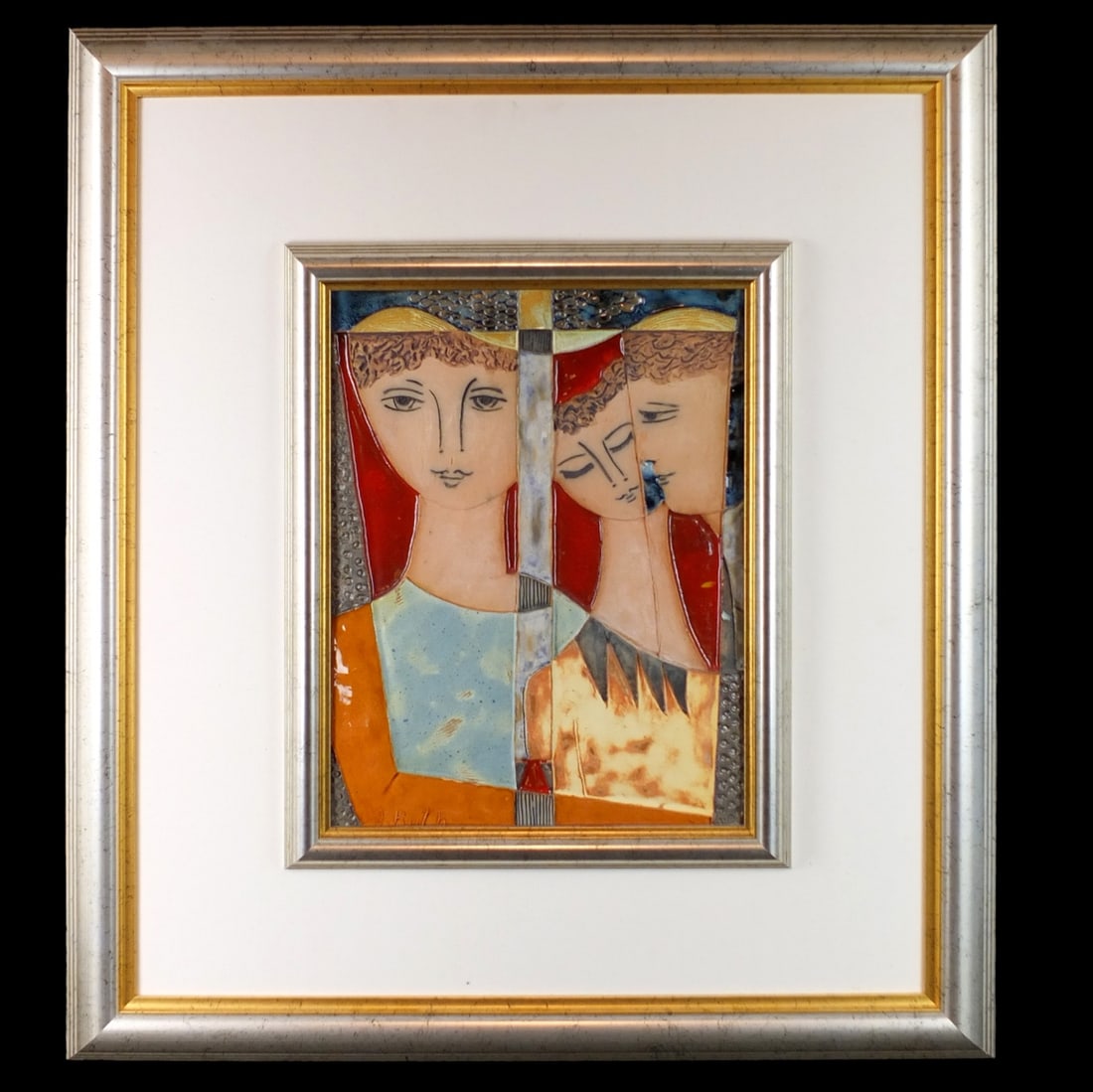 J Ruth (20th C.) Glazed Pottery Plaque (1 of 3)