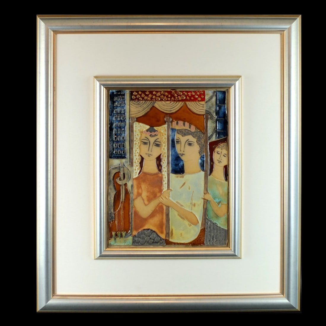 J Ruth (20th C.) Glazed Pottery Plaque (1 of 3)