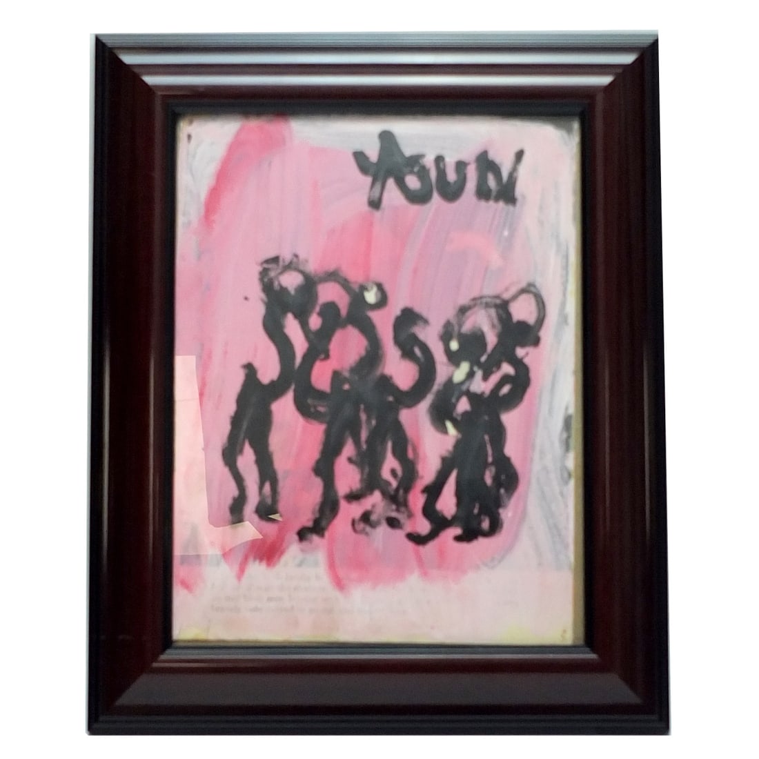Purvis Young (1943 - 2010): Purvis Young, American (1943 - 2010) "Horses" Mixed Media Painting on Paper, Signed Top Right Corner. Sight measures 10-3/8" x 7-7/8". Frame measures 13-7/8" x 11-3/8". Condition: Good condition. Esti