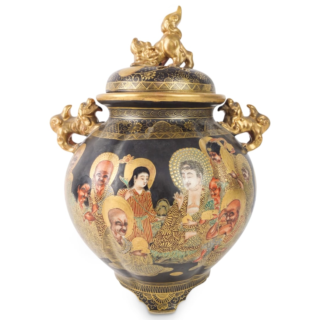 19th C. Japanese Satsuma Covered Urn (1 of 9)