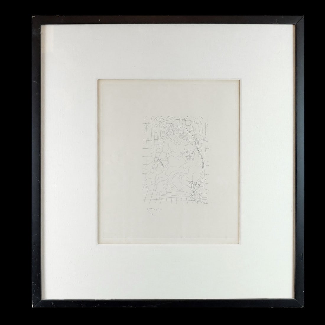 Andre Derain, French (1880 - 1954): Andre Derain, French (1880 - 1954) Etching on Paper "The Prisoner" Signed in the Plate Lower Left. Sight measures 8" H x 6" W. Frame measures 25-3/4" x 23-5/8" H x 1-7/8" W. Condition: Good condition.