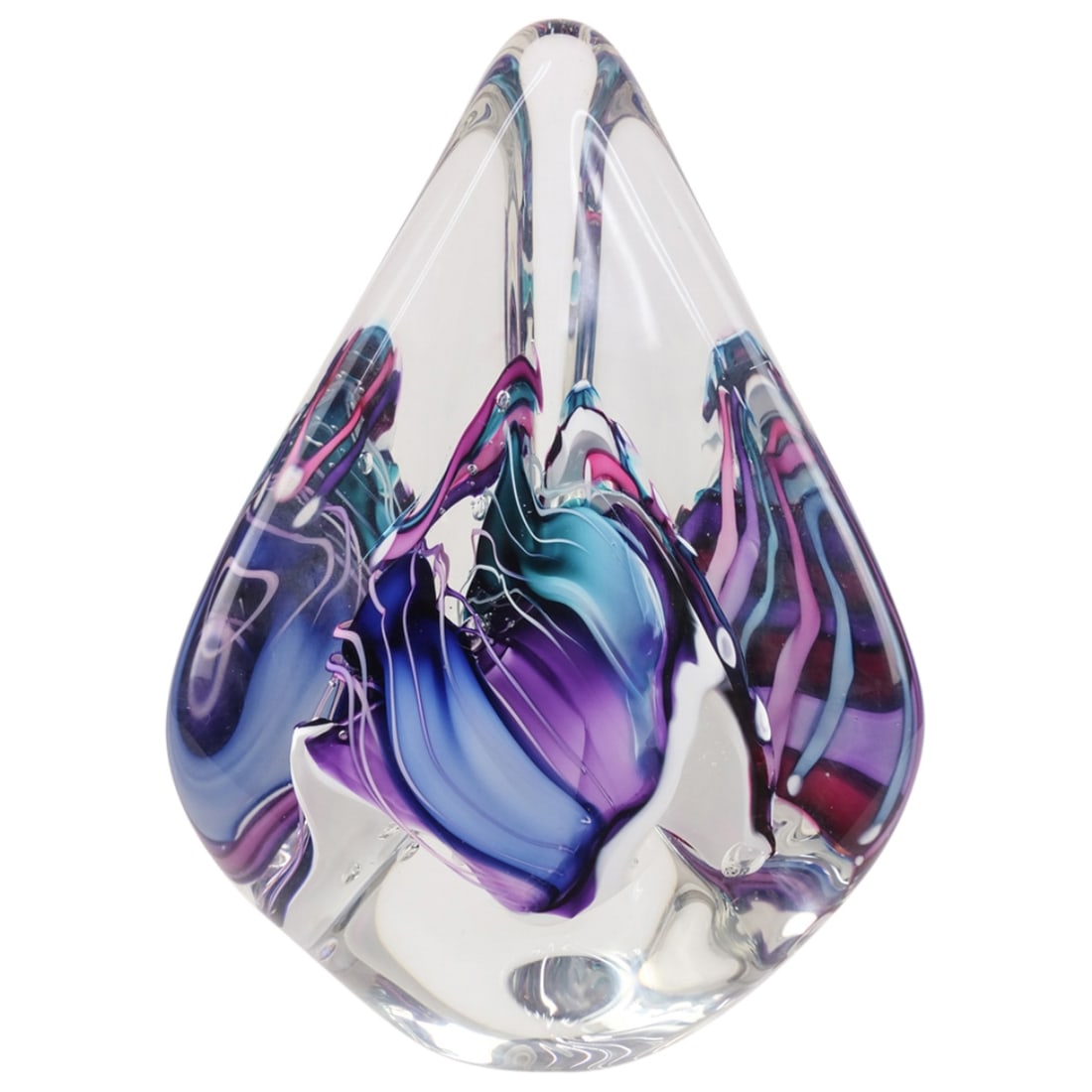 Vintage Schmidt Rhea Art Glass Sculpture: Vintage Schmidt Rhea Art Glass Triangle Sculpture. signed and dated on the base. Measures: 8 /12 x 5 /12" Condition: Good Condition. Estimate 100 - 300 Domestic shipping Third Party