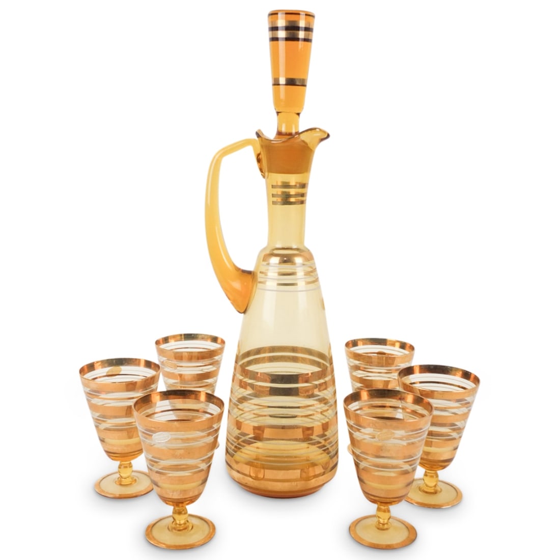 Vintage Bohemian Glass Decanter Set (1 of 4)