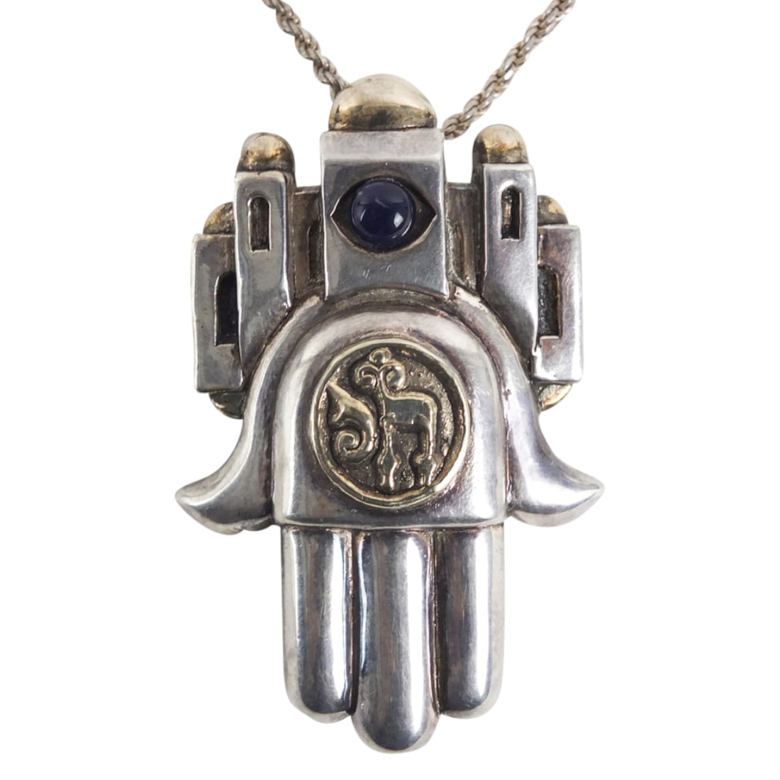 Vintage Frank Miesler Sterling Pendant w/ Chain (1 of 3)