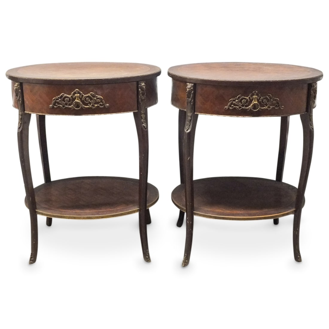 Pair of Louis XVI Style Oval Side Tables (1 of 6)