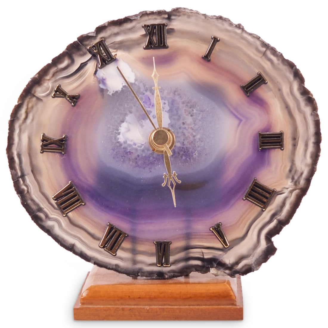 Vintage Agate Mineral Desk Clock (1 of 2)