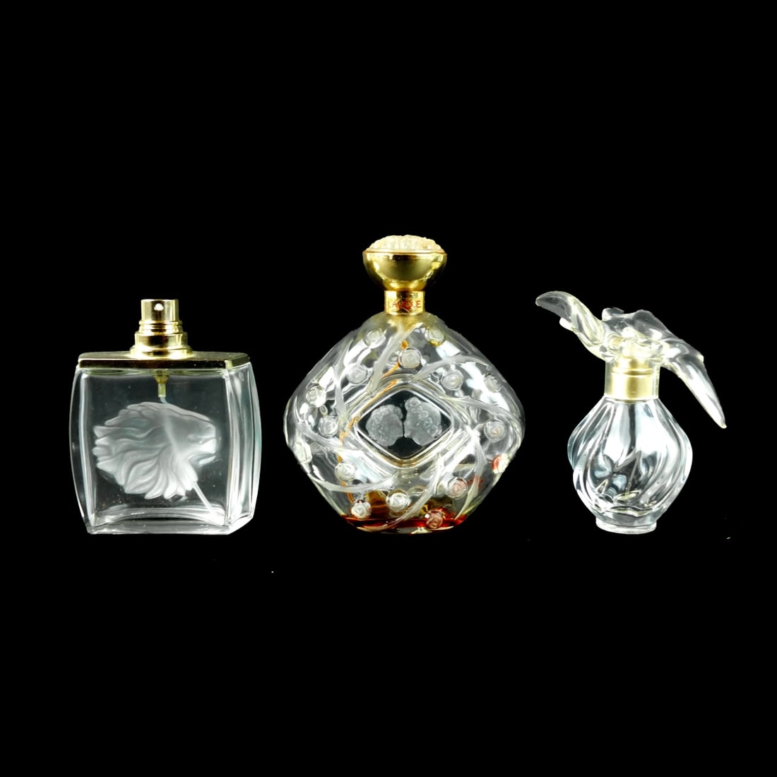 Three Vintage Lalique Perfume Bottles (1 of 10)