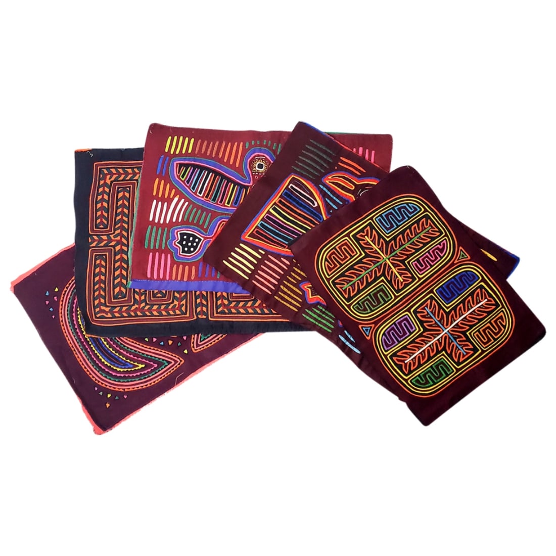 Nine Central American Mola Textiles (1 of 3)