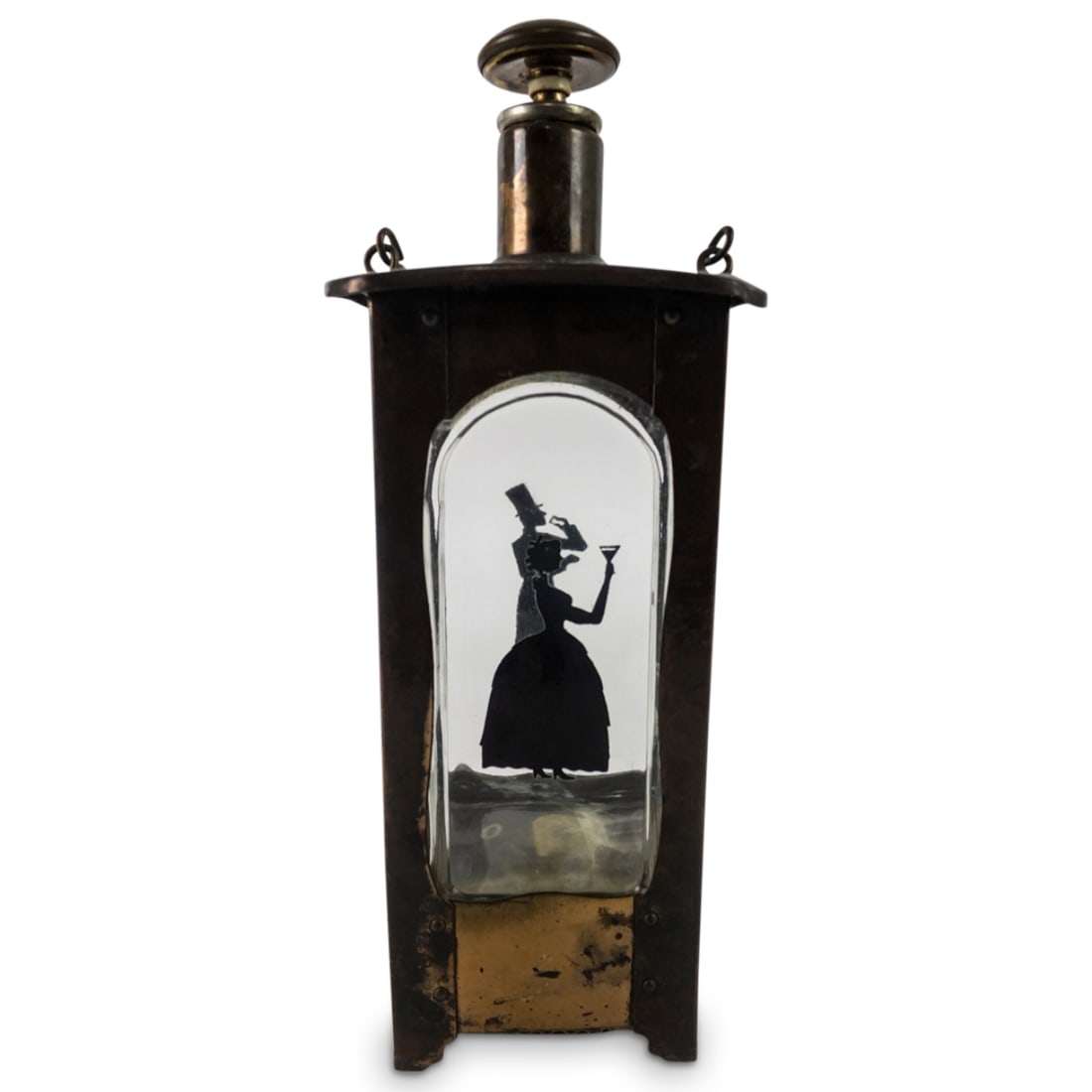 Vintage Brass and Glass Liquor Decanter/Music Box (1 of 3)