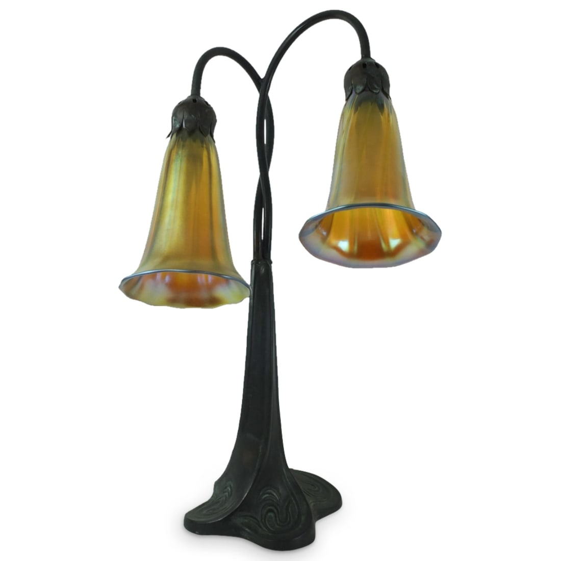 Vintage Tiffany Style Tulip Lamp (1 of 4)