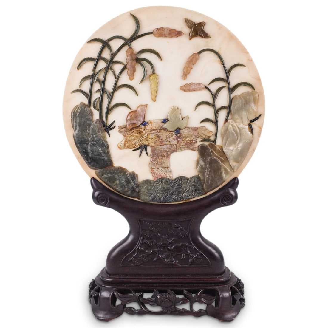 Large Antique Chinese Jade Carved Table Screen (1 of 4)