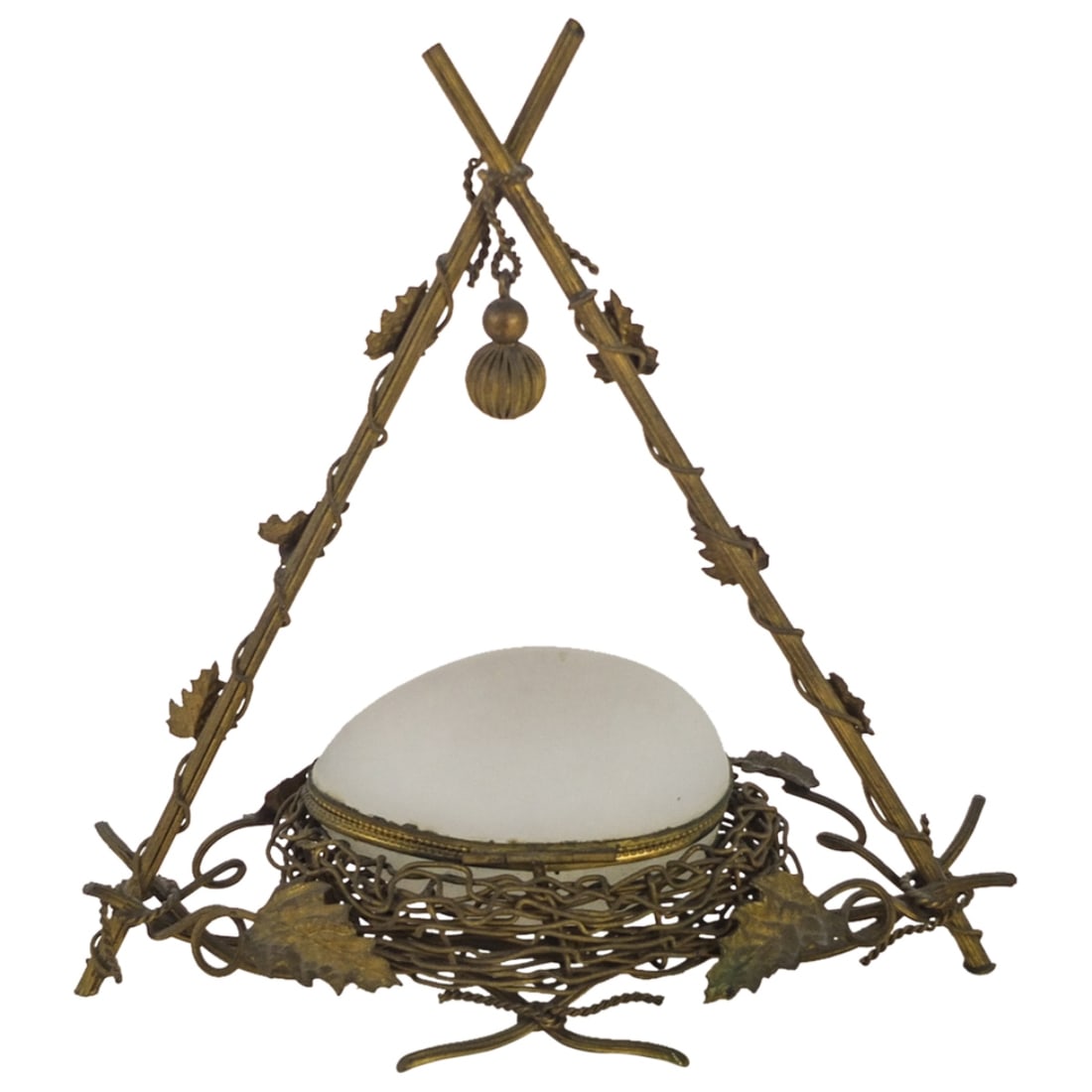 Antique French Opaline Egg Shaped Box (1 of 4)