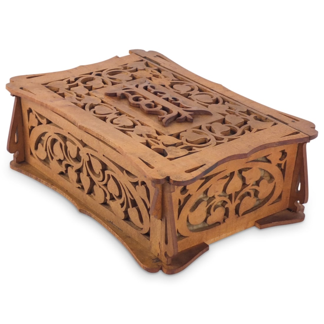 Antique Victorian Carved Fretwork Box (1 of 5)