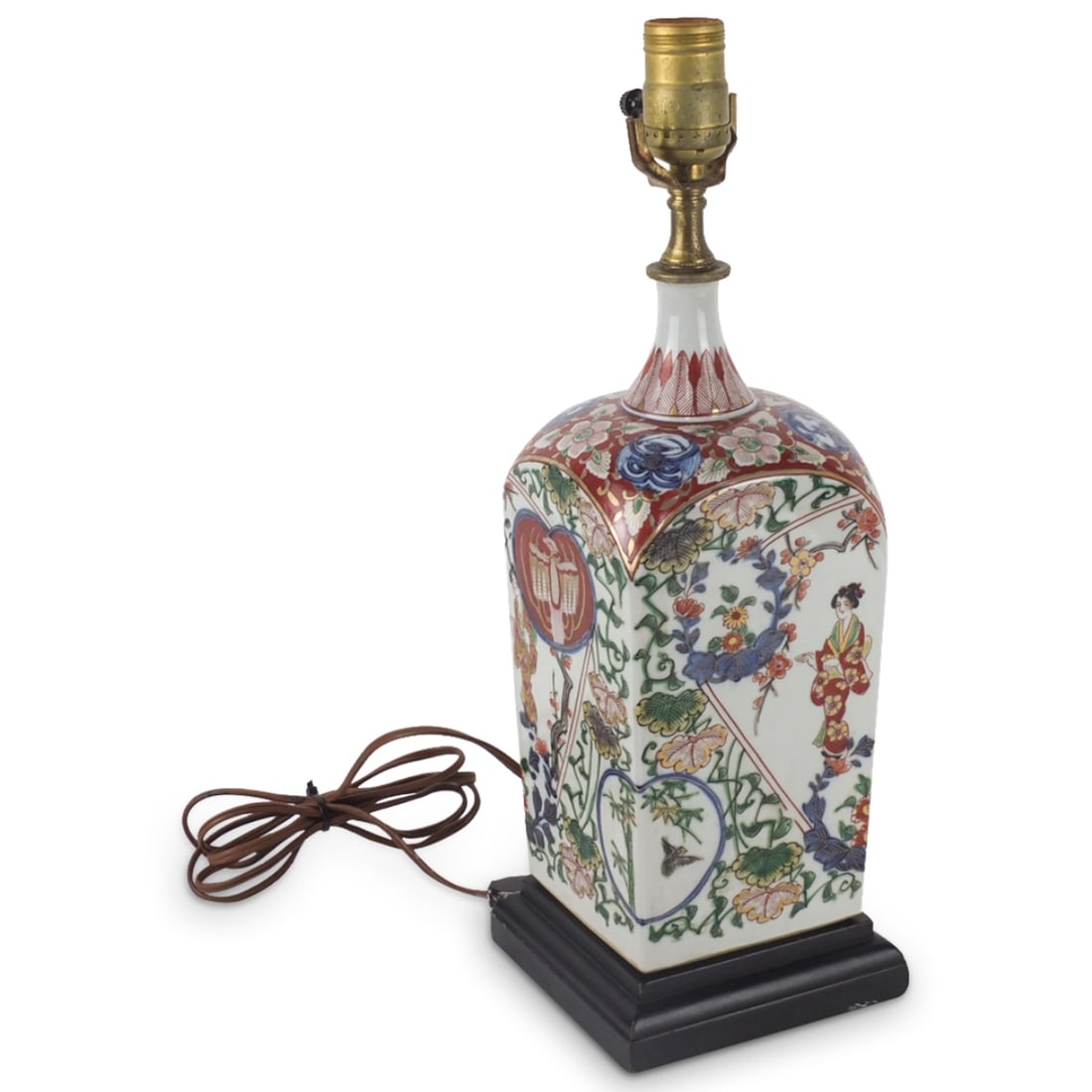 Vintage Japanese Imari Porcelain Lamp: Vintage Japanese Imari Porcelain Vase Presented as a Lamp. Overall measures 16-3/4" x 5-1/4". Vase Measures 11" x 4-5/8". Condition: Good Condition. Estimate 100 - 200 Domestic shipping Third Party