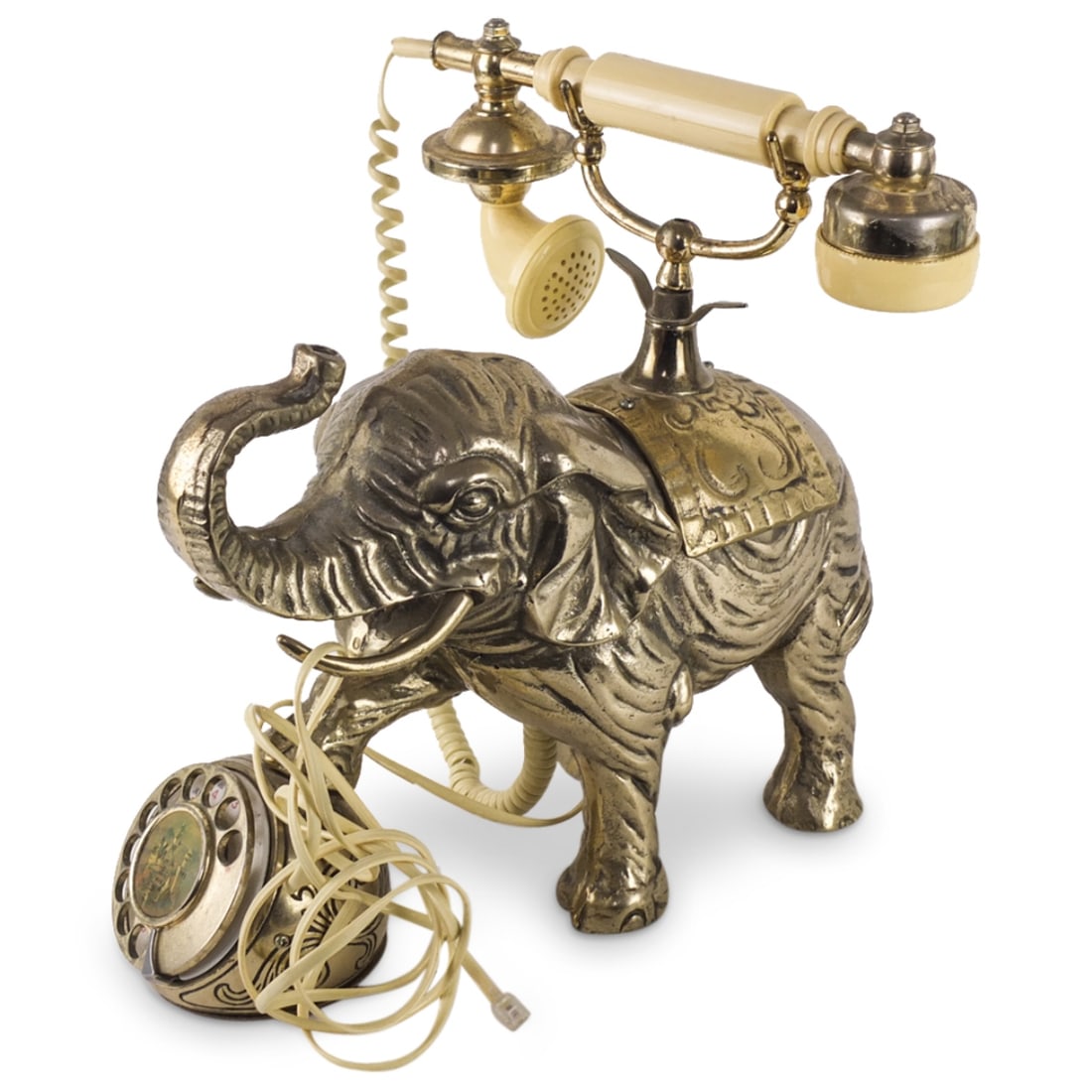 Vintage Brass Elephant Rotary Telephone (1 of 5)