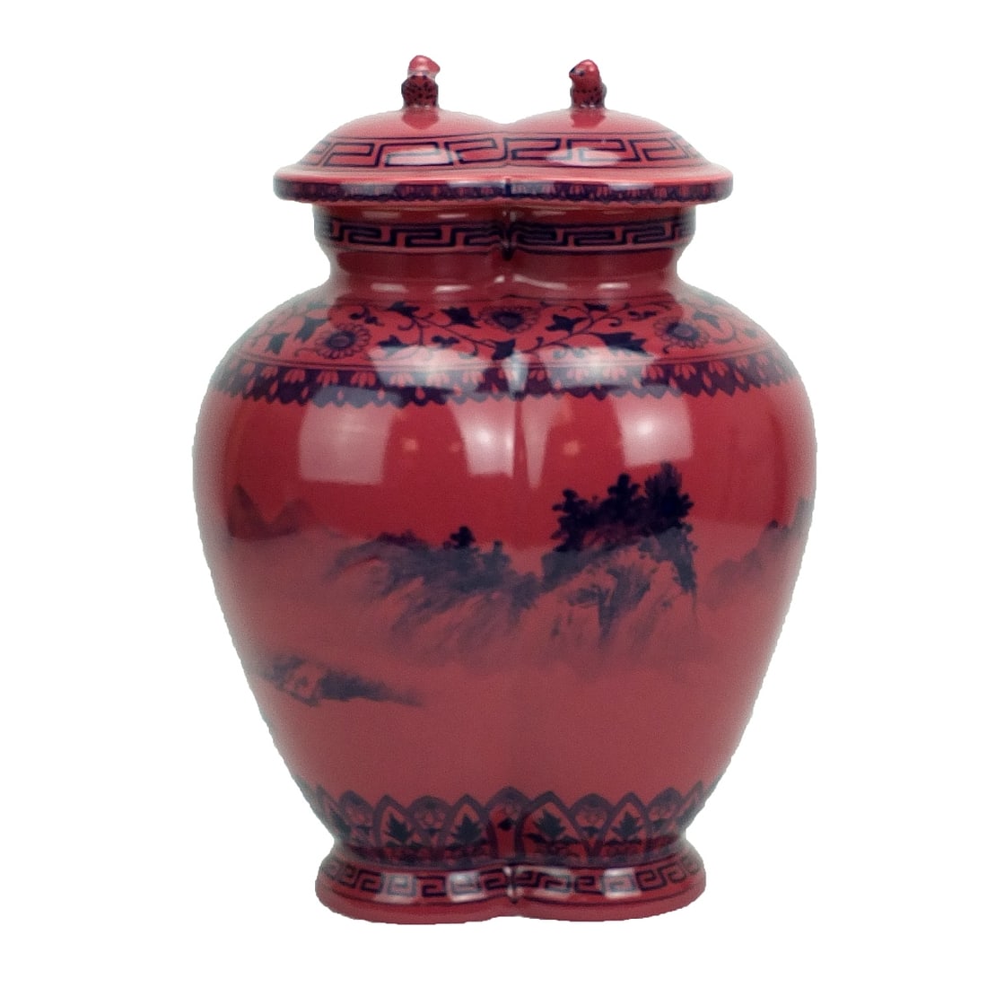 Chinese Glazed Double Gourd Covered Vase (1 of 6)