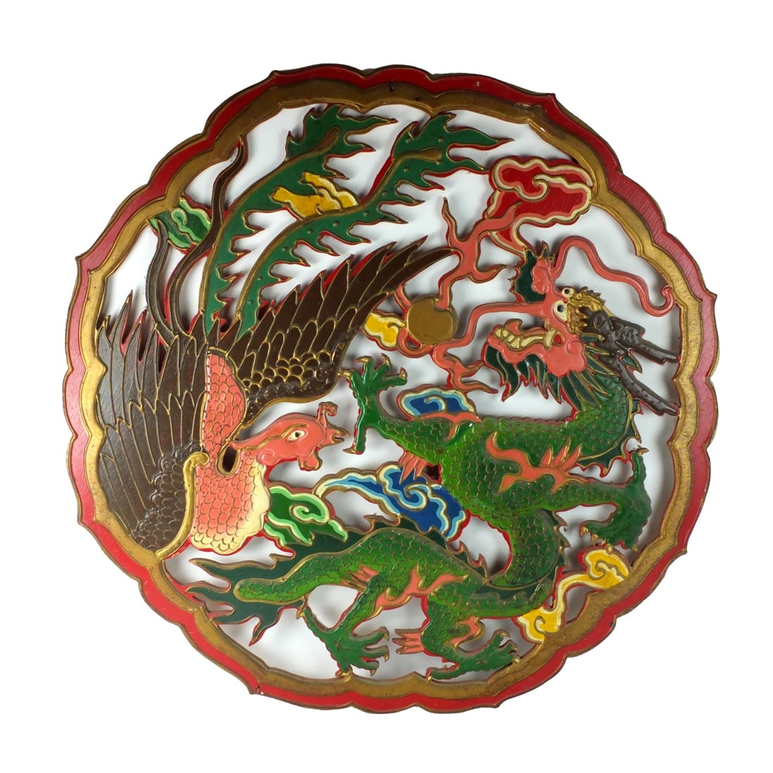 Large Chinese Wood Carved Wall Sculpture (1 of 4)