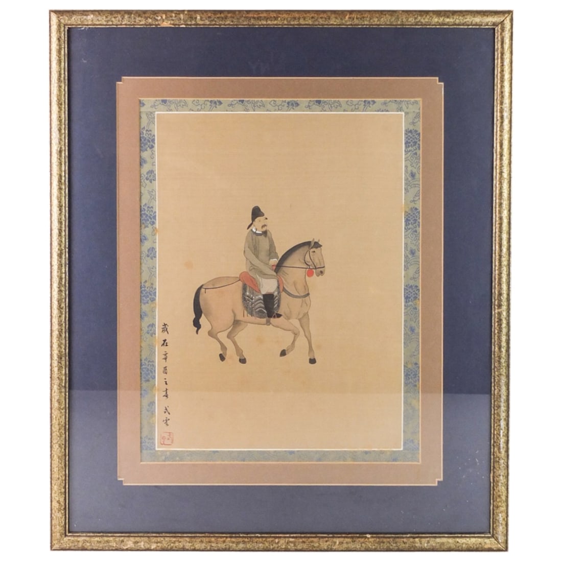 19th C. Framed Chinese Silk Scroll Painting (1 of 3)
