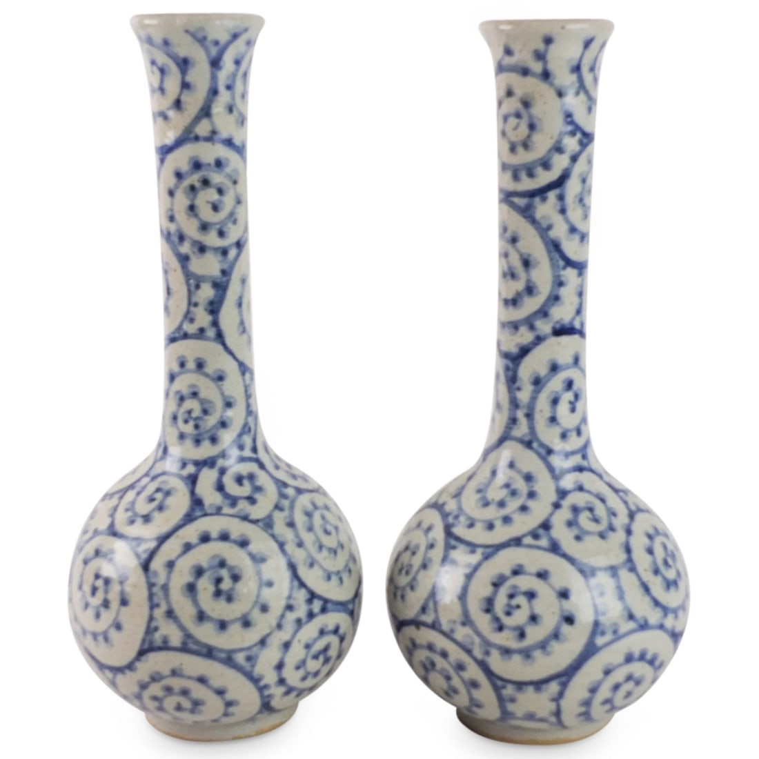 Pair of Japanese Blue and White Porcelain Vases (1 of 5)